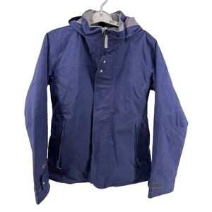 Burton DRYRIDE Jet Set Snowboard Jacket Blue Insulated Hooded Womens Size L